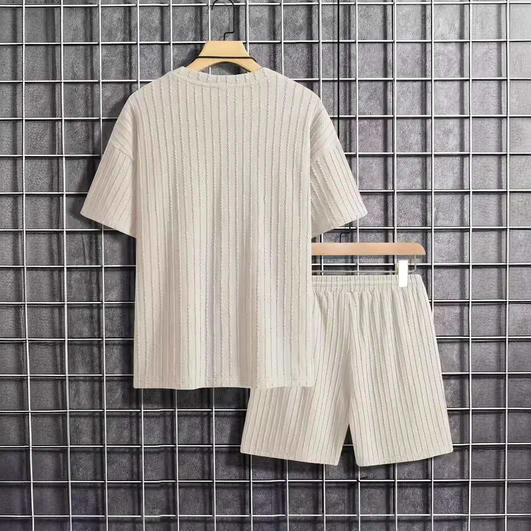 RibFlex™ Men’s Knit Lounge Set – Short Sleeve & Shorts