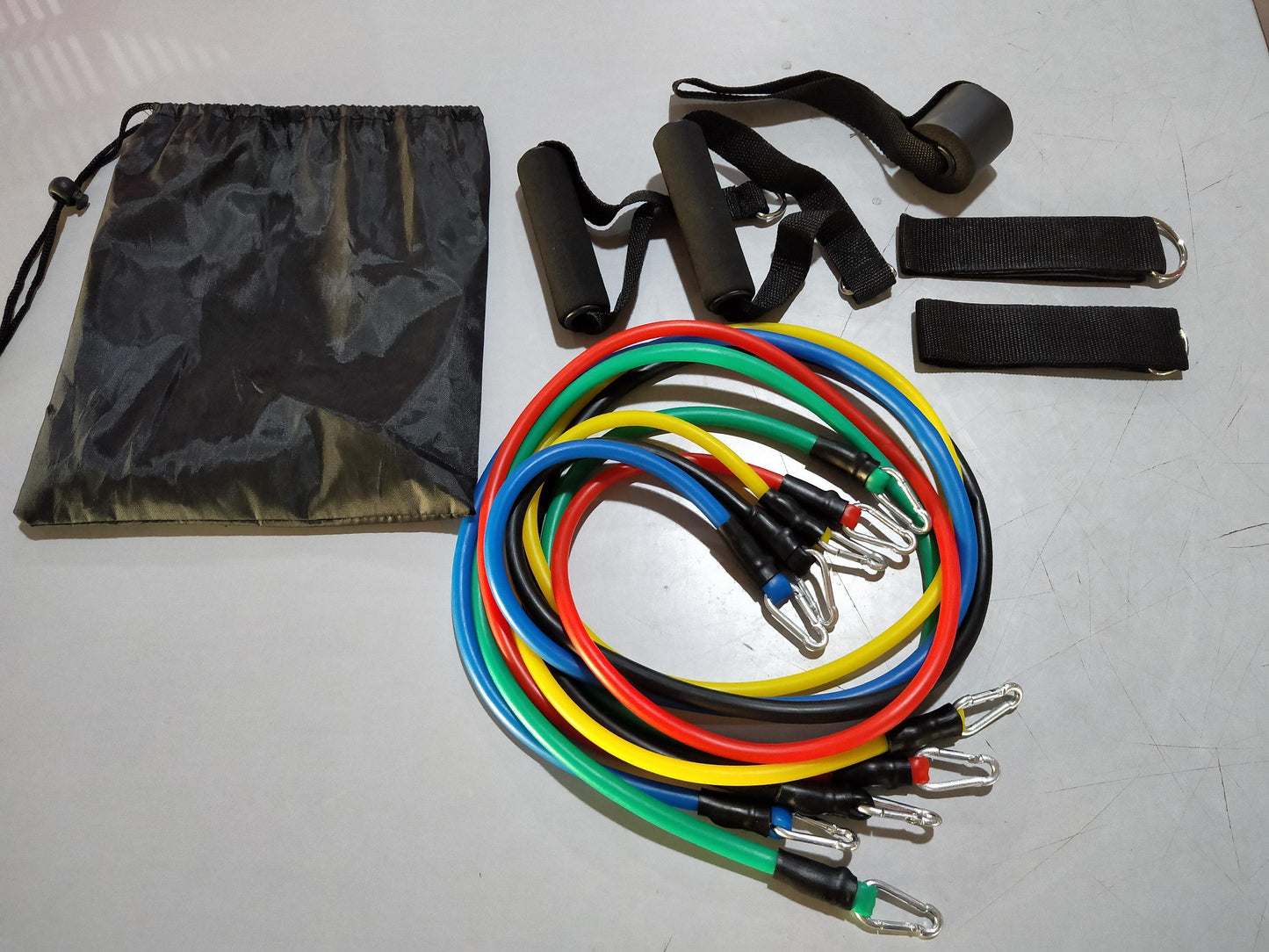 TotalFit 11-Piece Resistance Band Set – Full-Body Workout System with Handles & Anchors