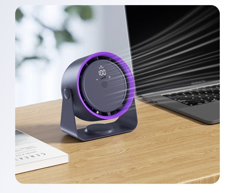Portable desk & wall fan - rechargable, powerful, quiet with digital controls