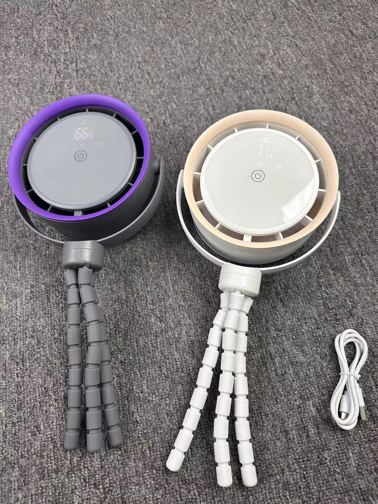 Portable desk & wall fan - rechargable, powerful, quiet with digital controls
