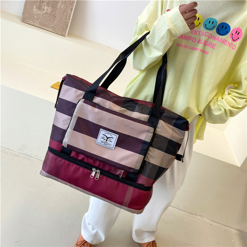 Foldable Waterproof Gym Duffel with Shoe Compartment