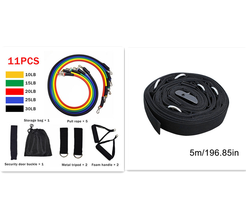 TotalFit 11-Piece Resistance Band Set – Full-Body Workout System with Handles & Anchors