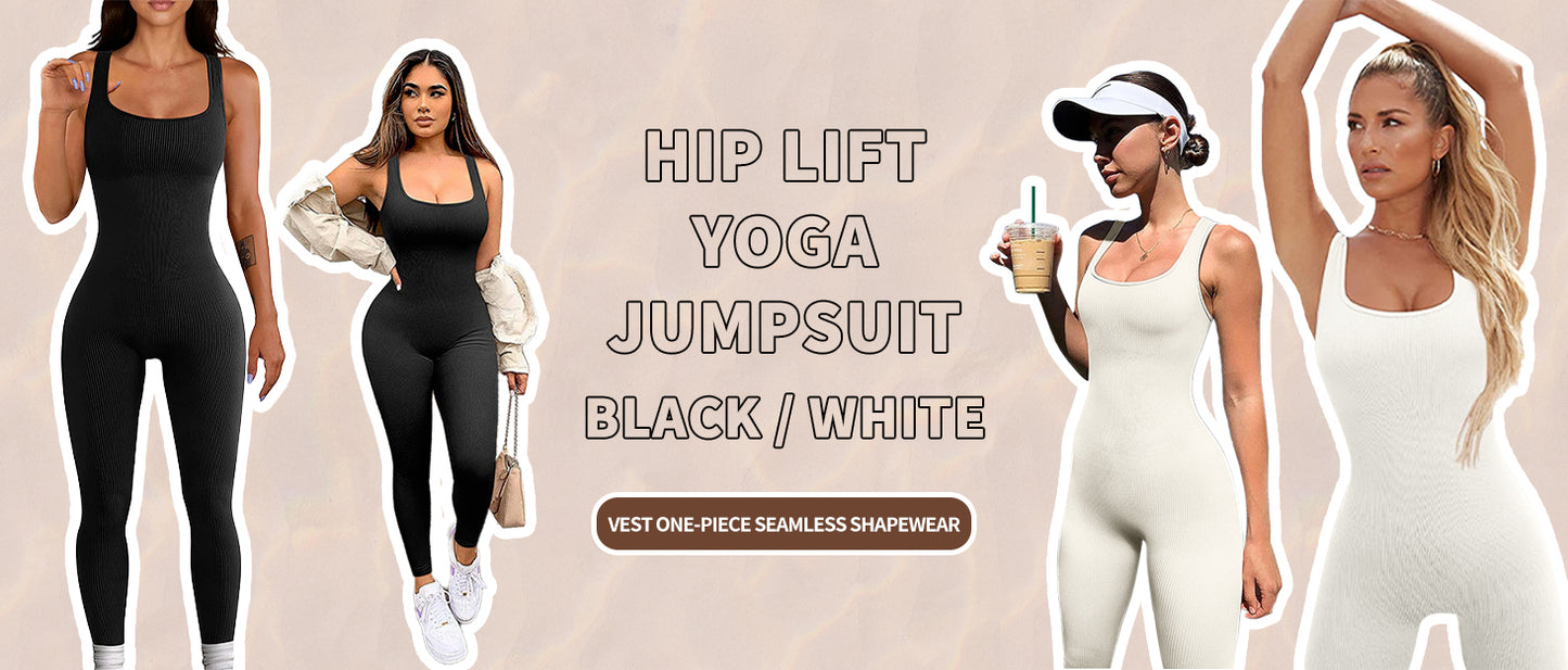 Seamless Sculpting Ribbed Bodysuit – Full-Length Shaping Tank Jumpsuit