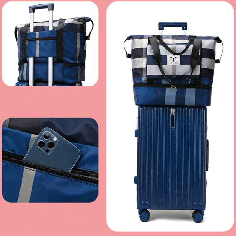 Foldable Waterproof Gym Duffel with Shoe Compartment