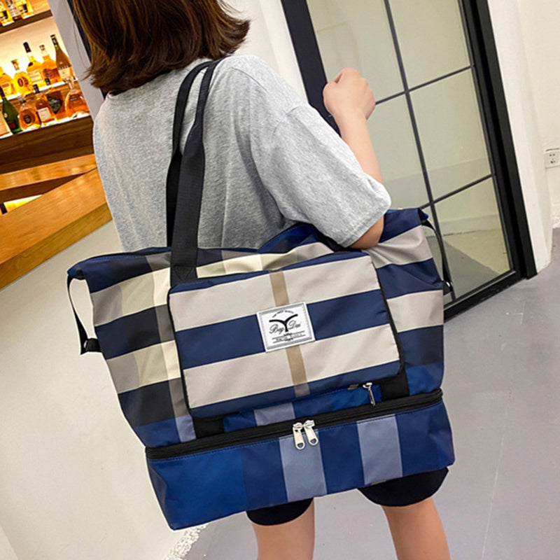 Foldable Waterproof Gym Duffel with Shoe Compartment