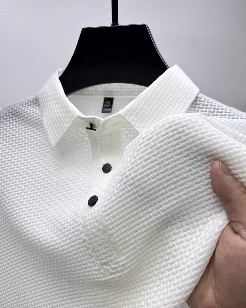 WaffleKnit™ Textured Polo – Men’s Modern Business Casual Shirt