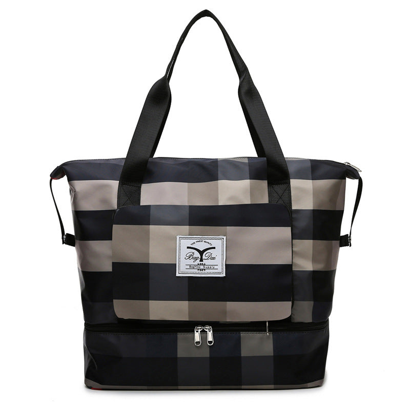 Foldable Waterproof Gym Duffel with Shoe Compartment