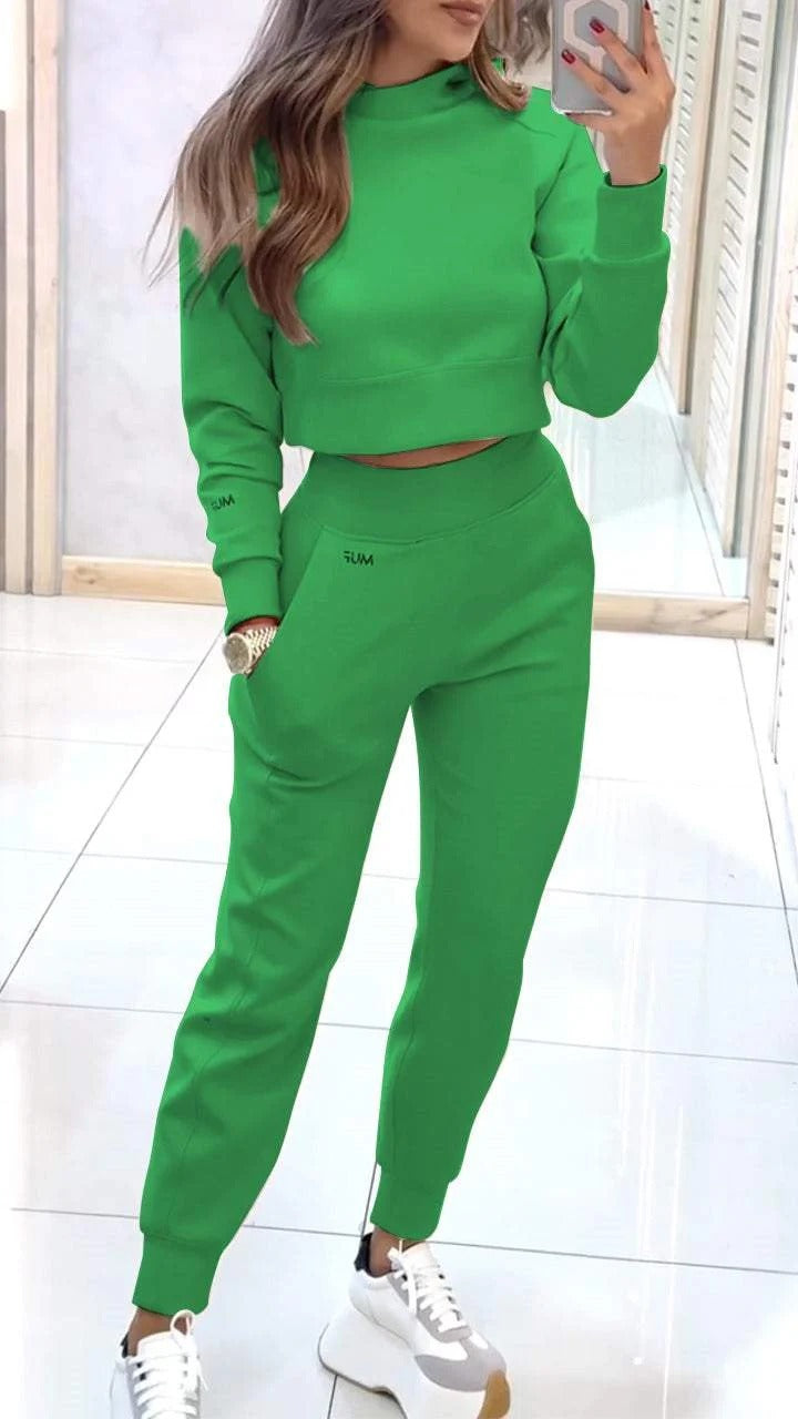 Urban Chill Cropped Tracksuit Set