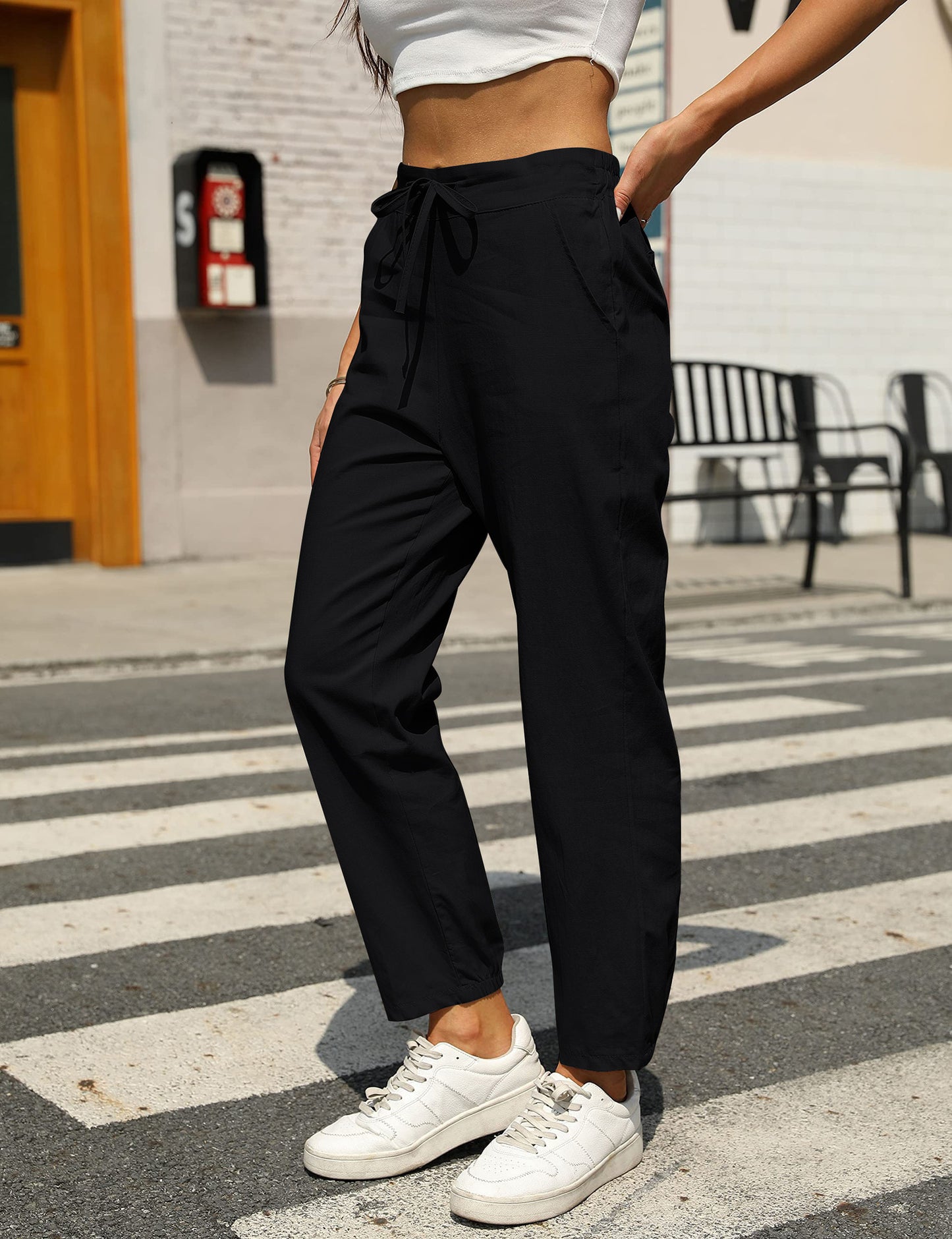 LuxeEase Linen Tapered Pants
