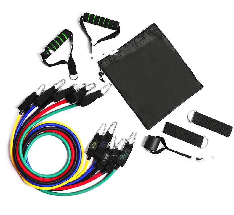 TotalFit 11-Piece Resistance Band Set – Full-Body Workout System with Handles & Anchors