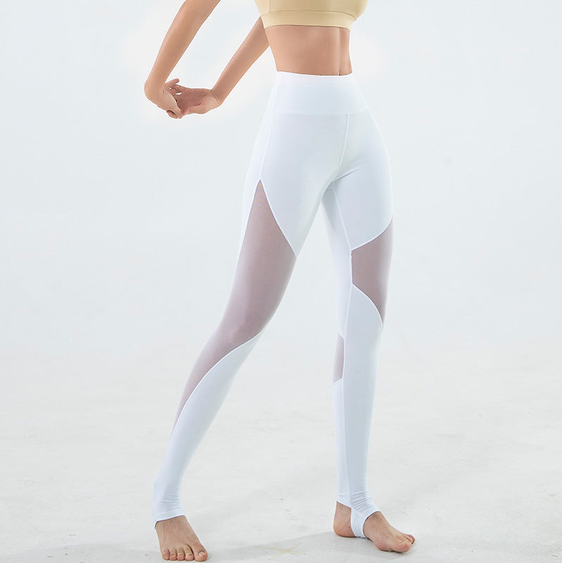 StrideFlex Mesh Stirrup Leggings – Women's Athletic Footed Tights