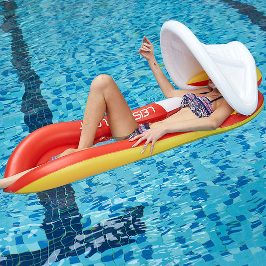 LeisureFloat Inflatable Hammock Lounger with Sunshade