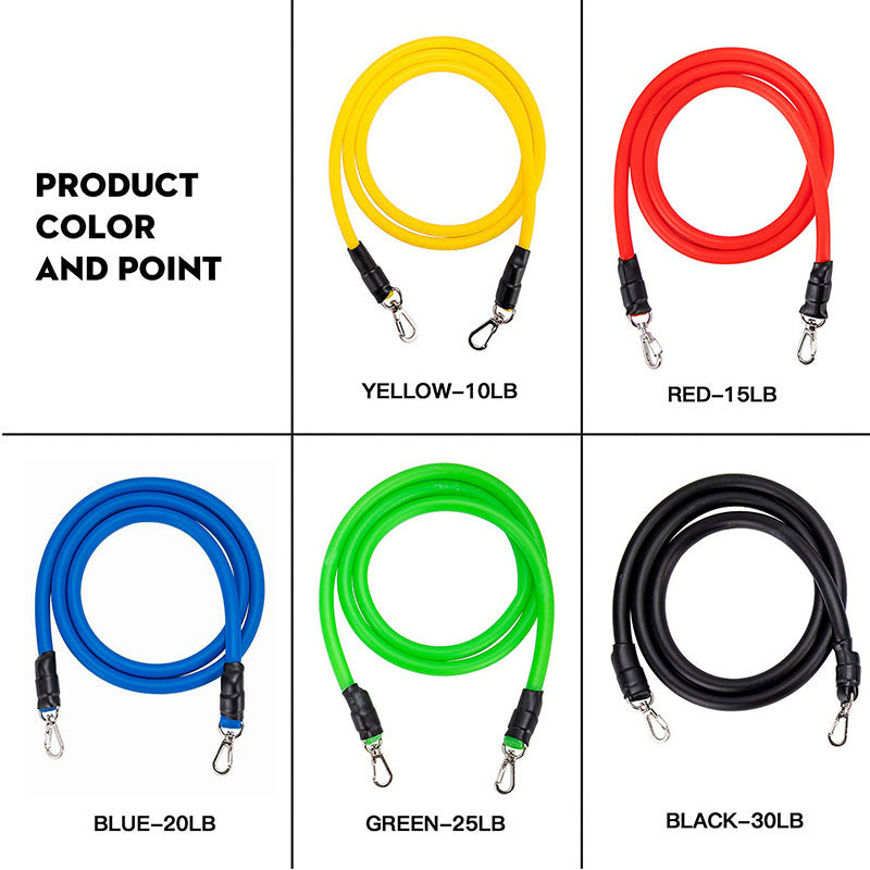 TotalFit 11-Piece Resistance Band Set – Full-Body Workout System with Handles & Anchors
