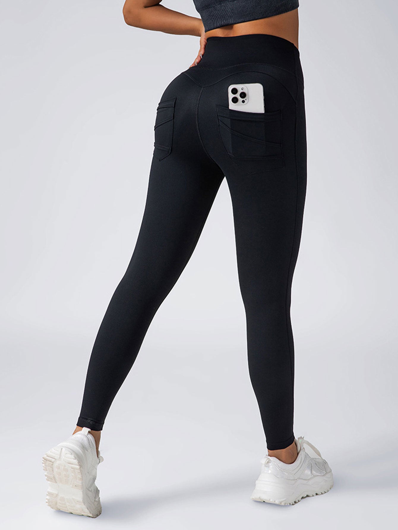2-Pack High-Waist Scrunch Yoga Leggings with Pockets – Tummy Control Workout Pants for Women
