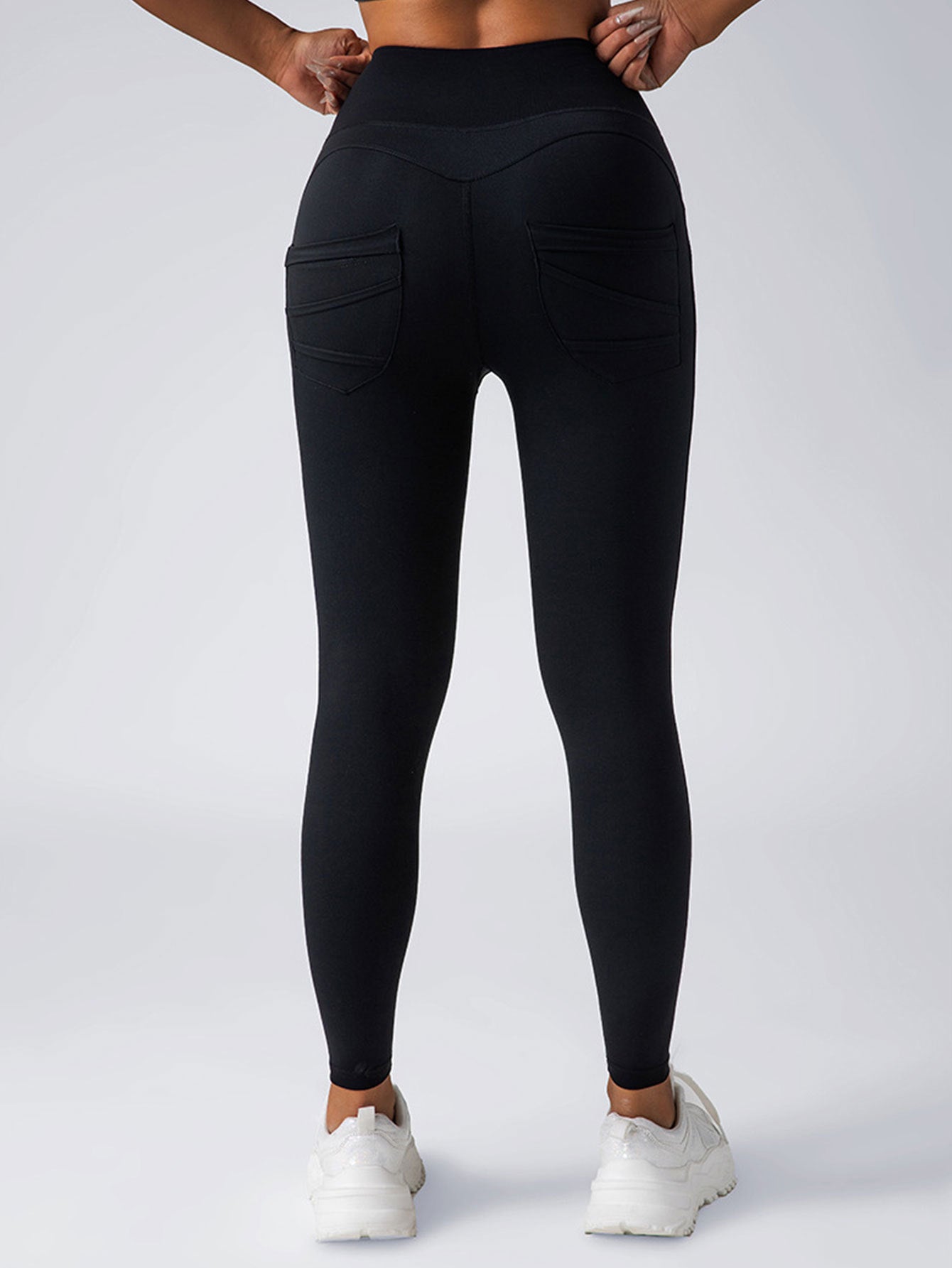 2-Pack High-Waist Scrunch Yoga Leggings with Pockets – Tummy Control Workout Pants for Women