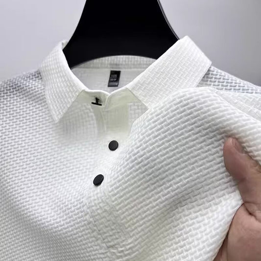 WaffleKnit™ Textured Polo – Men’s Modern Business Casual Shirt