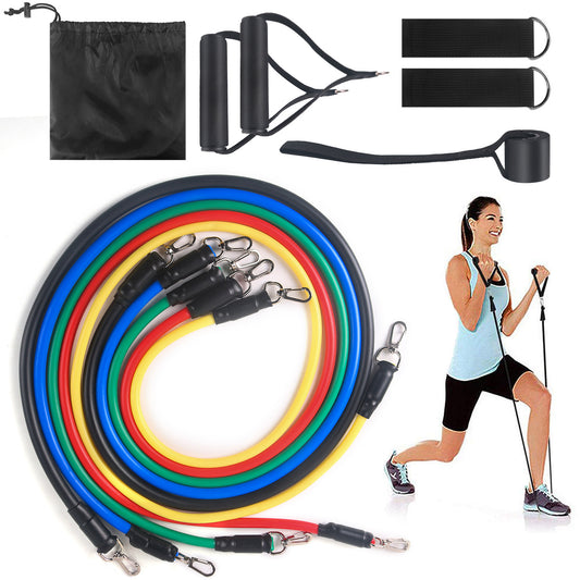 TotalFit 11-Piece Resistance Band Set – Full-Body Workout System with Handles & Anchors