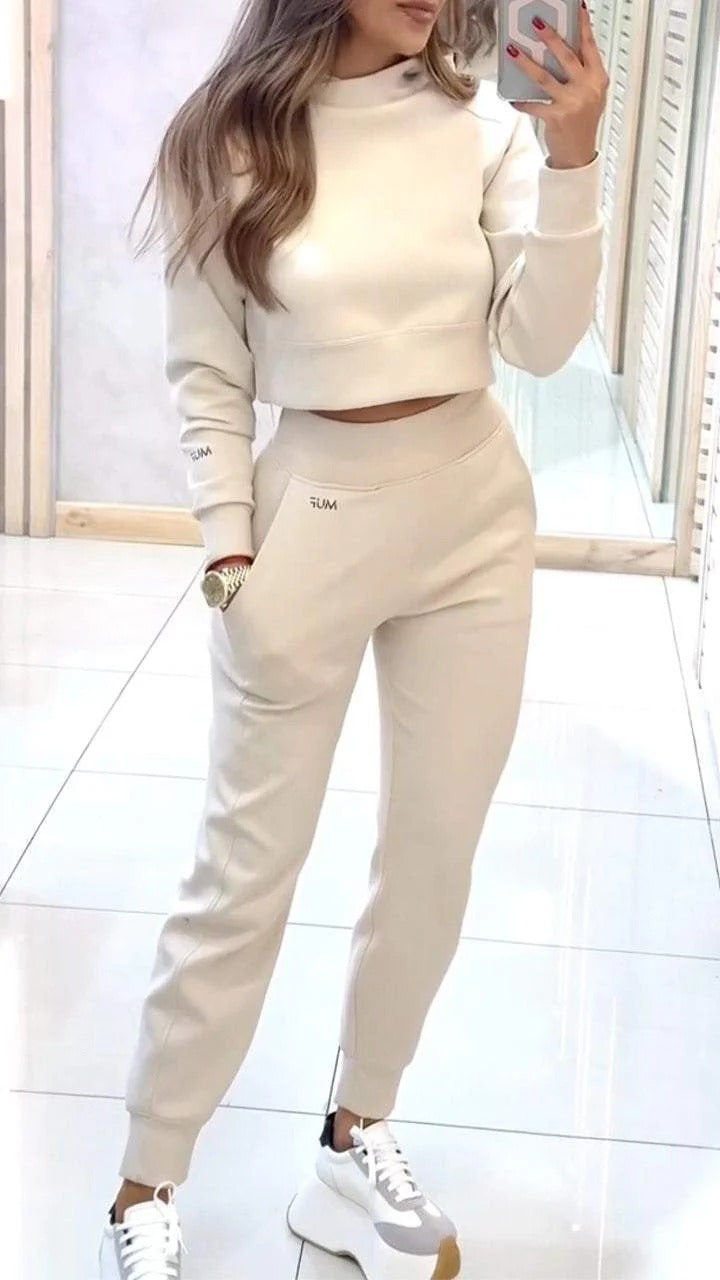 Urban Chill Cropped Tracksuit Set