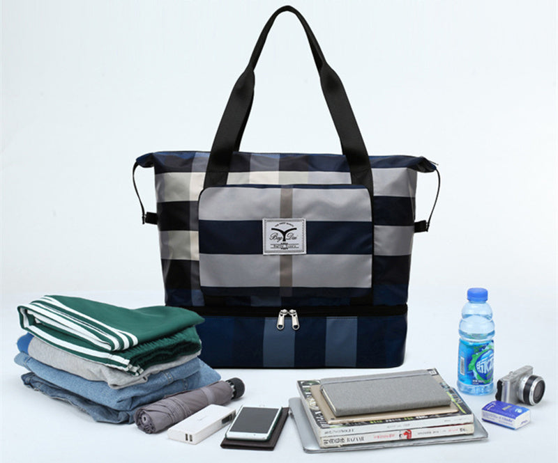 Foldable Waterproof Gym Duffel with Shoe Compartment