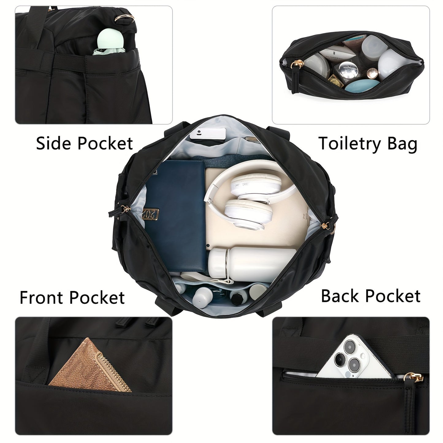 All-in-One Travel Duffel Bag – Waterproof Weekender with USB & Shoe Compartment