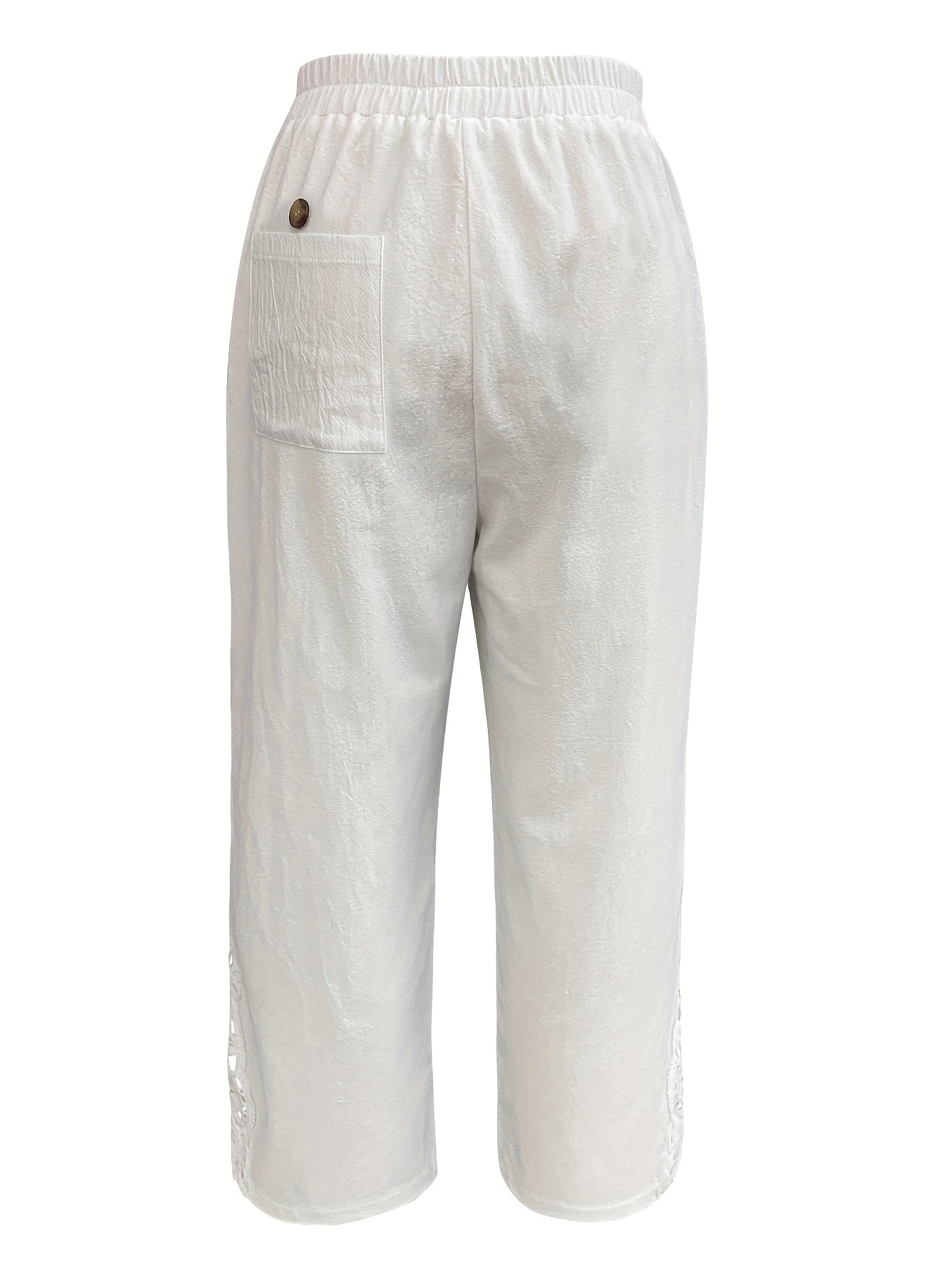 Breezy Bloom Lace-Hem Capri Pants