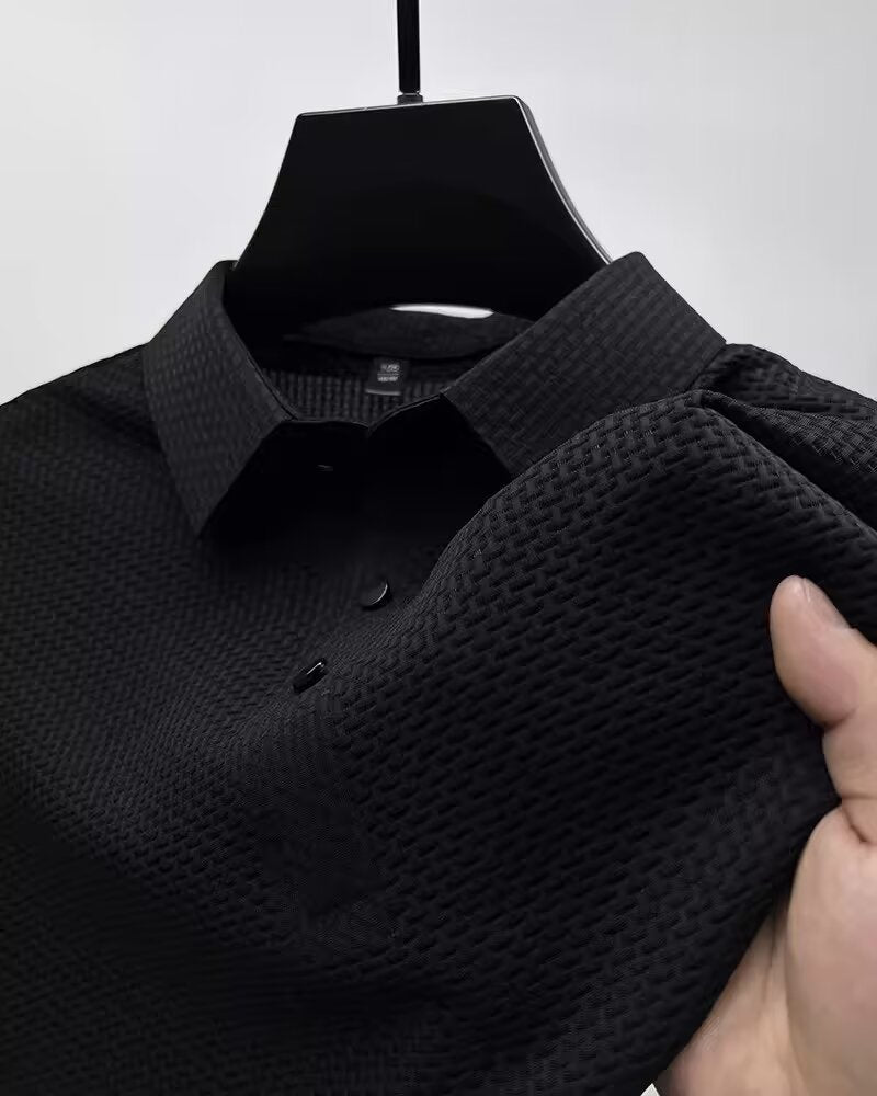 WaffleKnit™ Textured Polo – Men’s Modern Business Casual Shirt