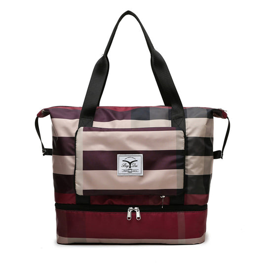 Foldable Waterproof Gym Duffel with Shoe Compartment