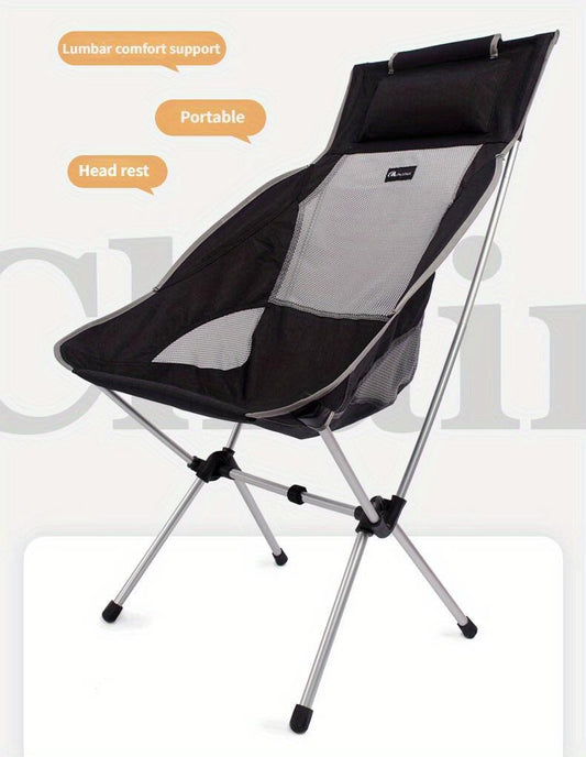 Ultralight Foldable Outdoor Camping Chair with Headrest