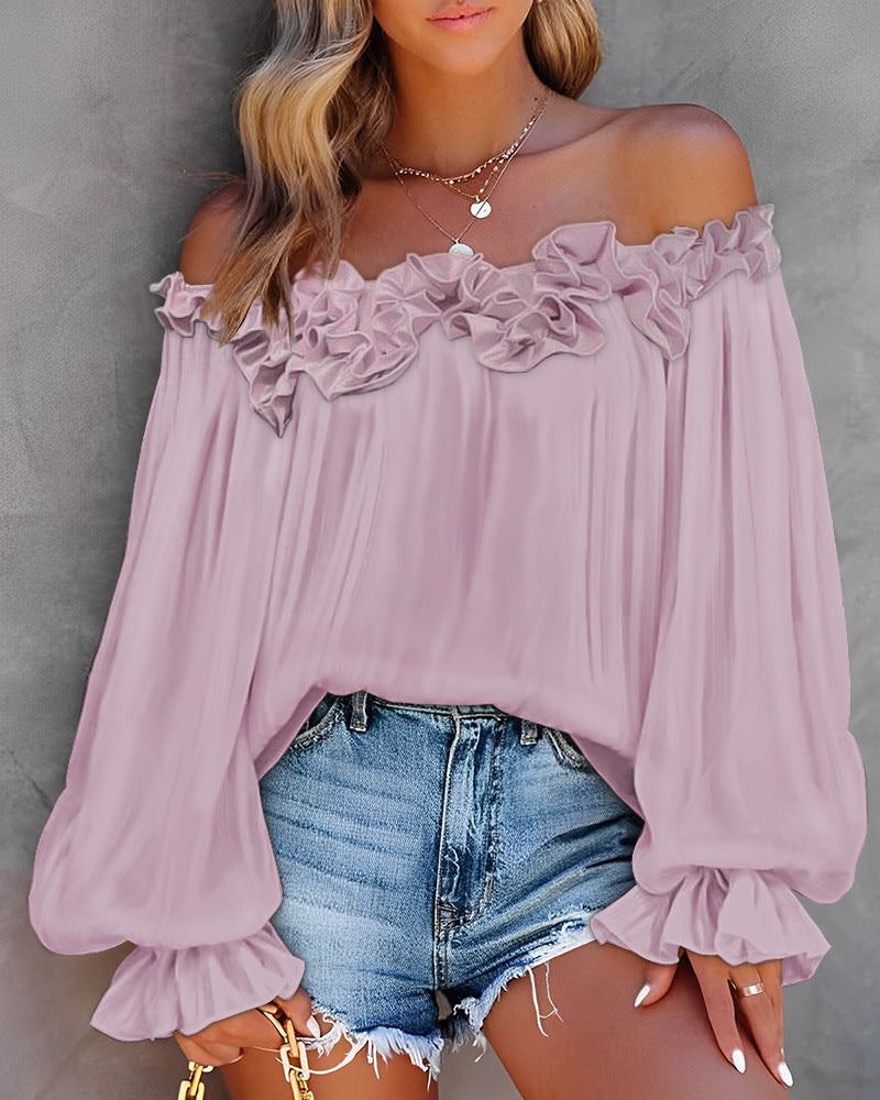 BloomSoft Ruffle Off-Shoulder Blouse
