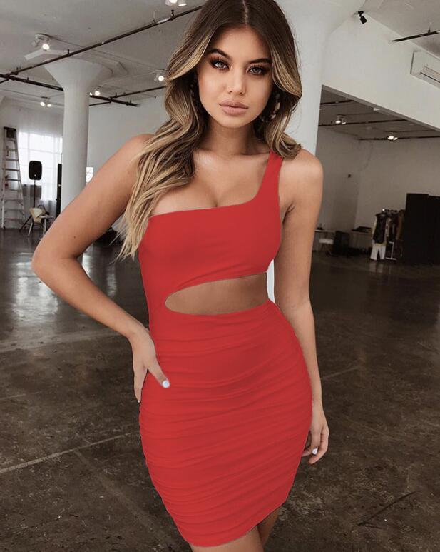 Sculpted One-Shoulder Cutout Mini Dress