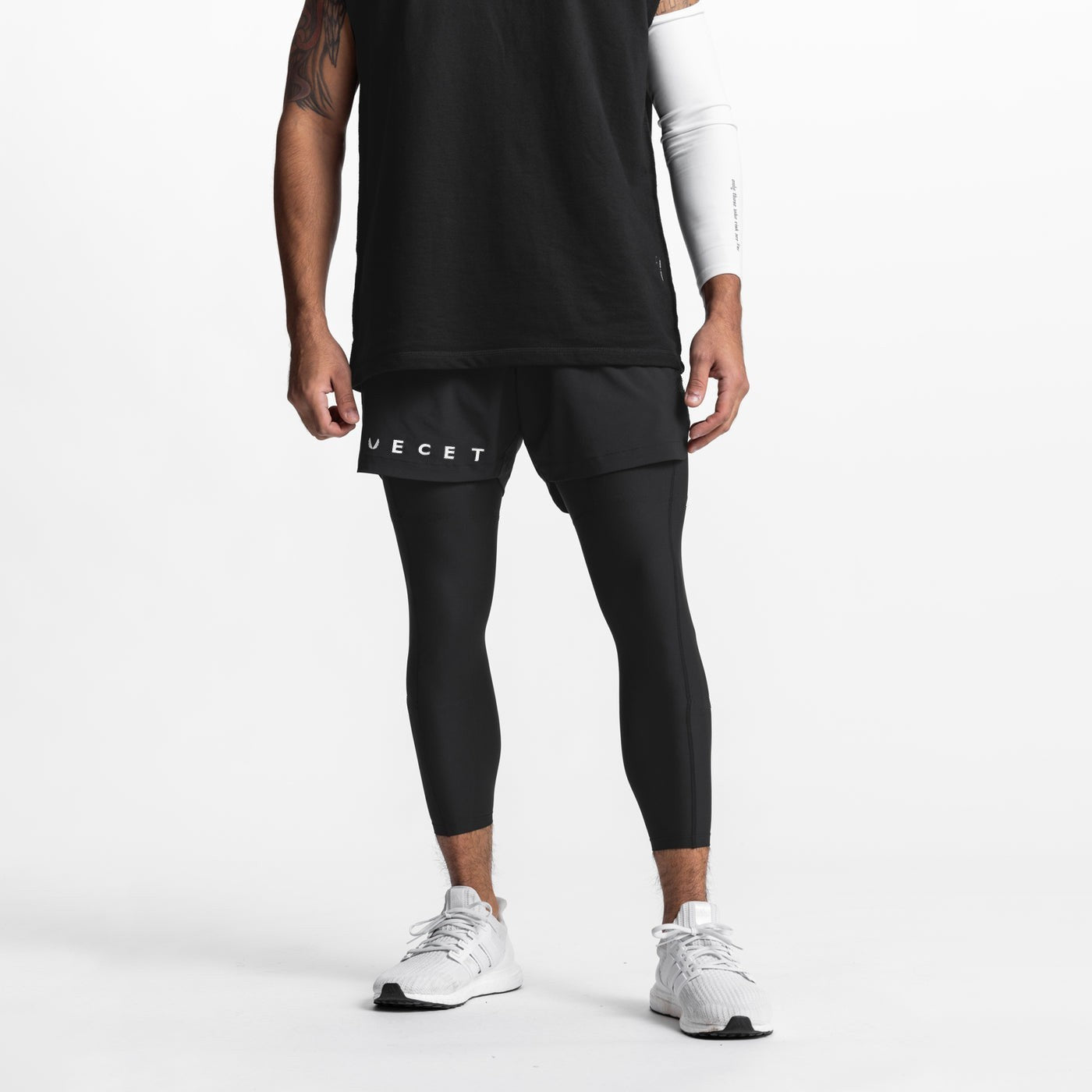 2-in-1 Men’s Training Shorts with Compression Leggings – Breathable & Supportive