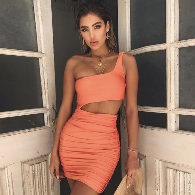 Sculpted One-Shoulder Cutout Mini Dress