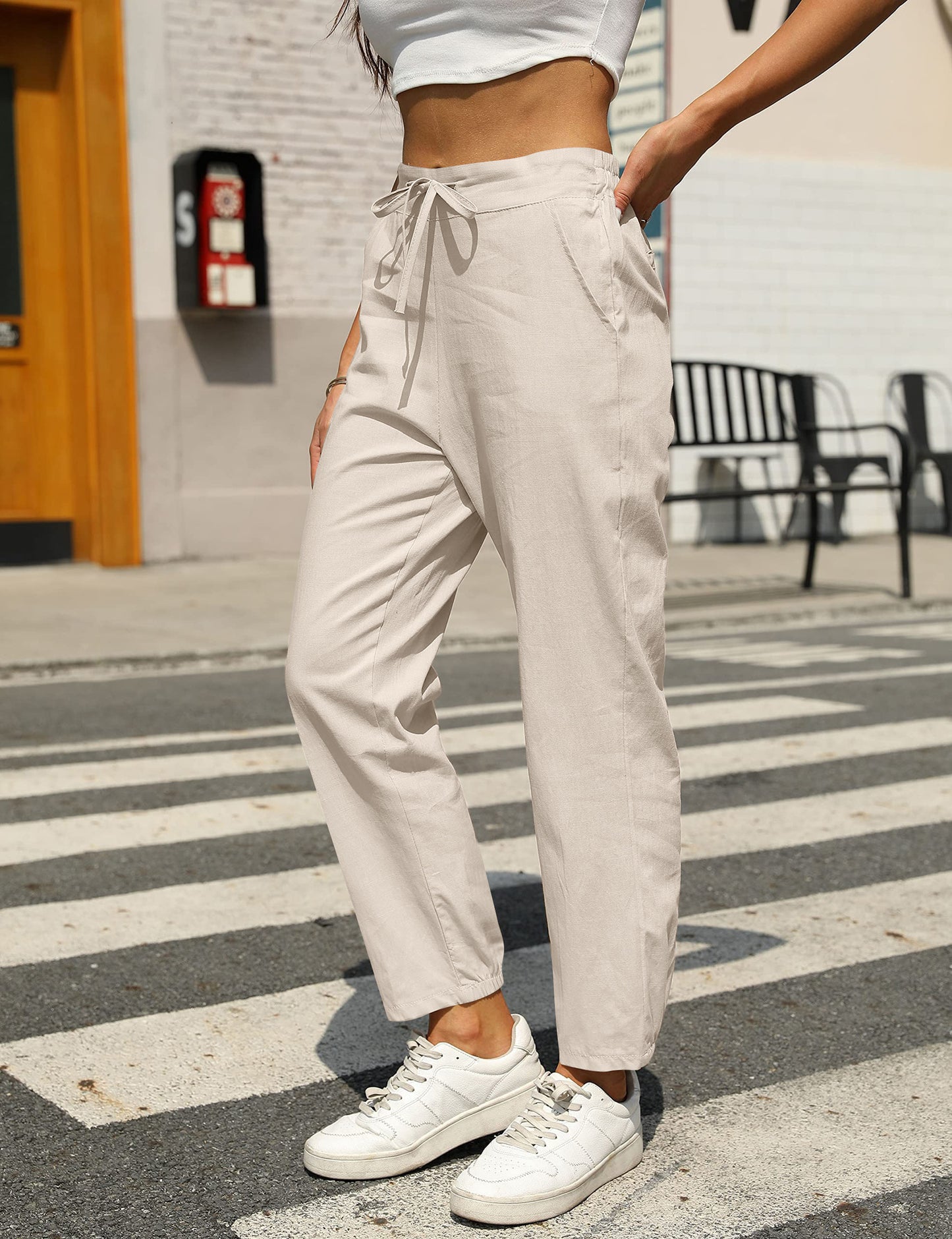 LuxeEase Linen Tapered Pants