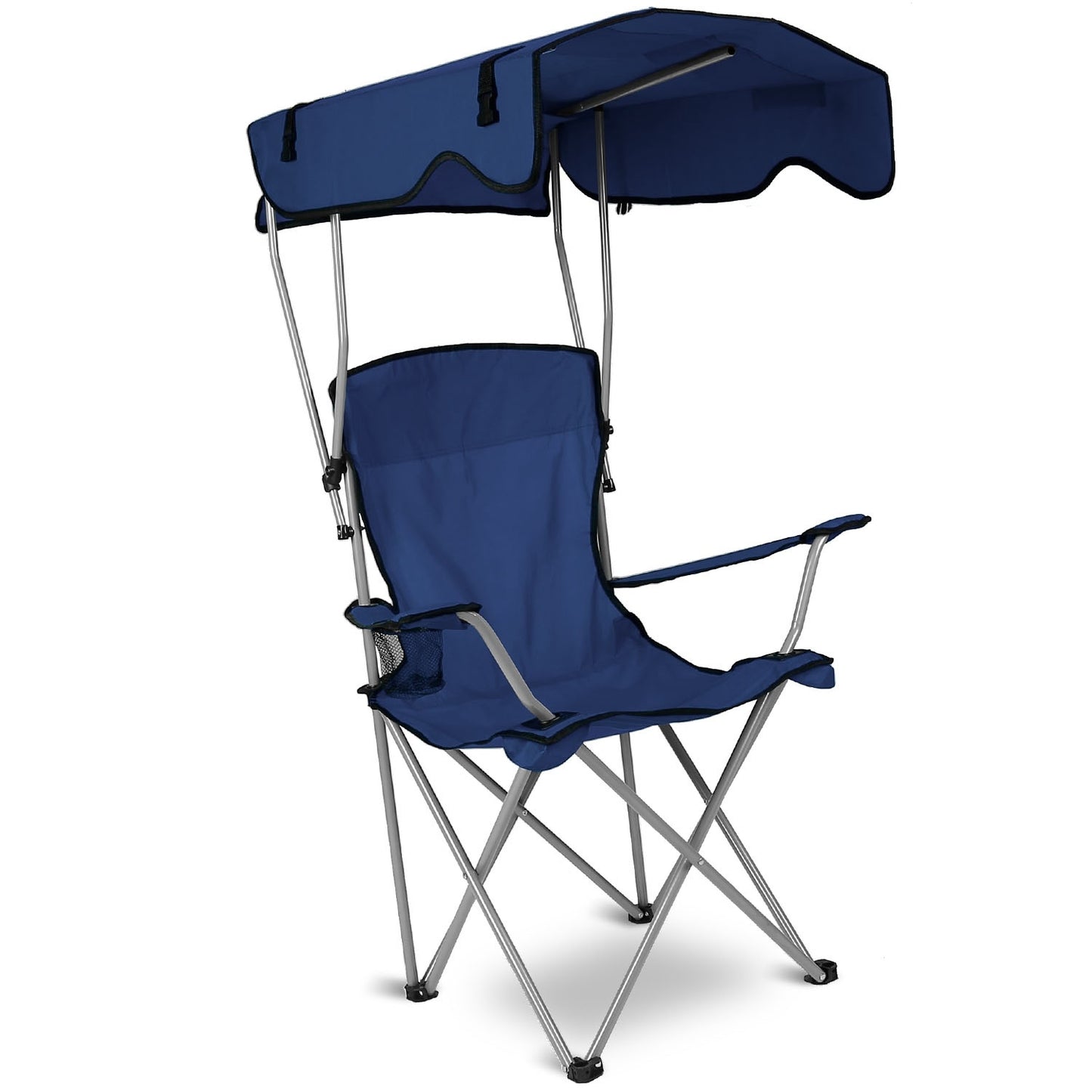 Folding Camping Chair with Canopy and Cup Holder - 330 lb Max Load