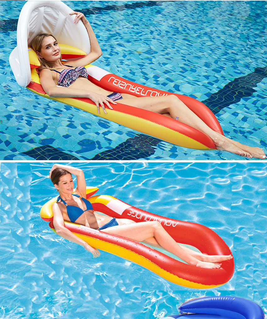 LeisureFloat Inflatable Hammock Lounger with Sunshade