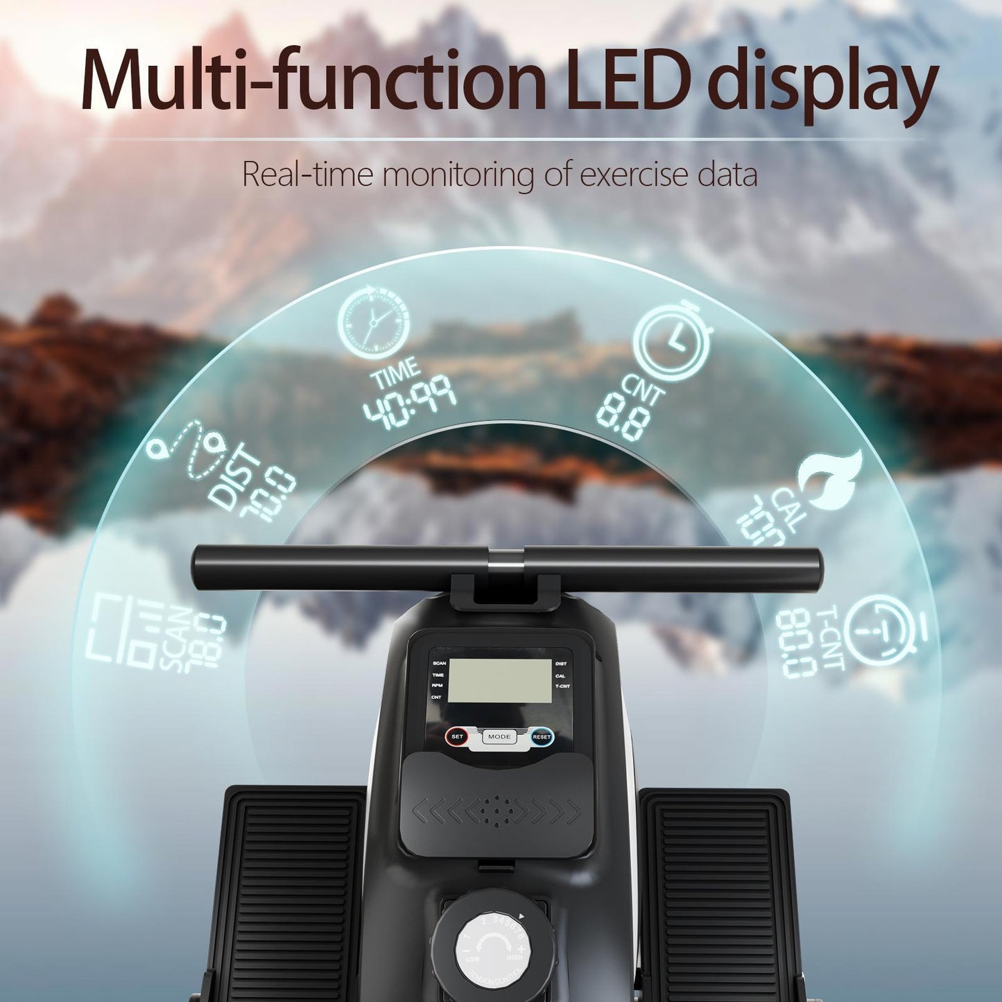 Magnetic Resistance Home Rowing Machine with Smart Display