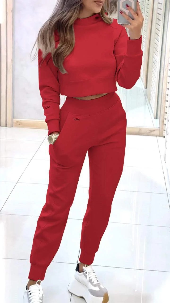 Urban Chill Cropped Tracksuit Set