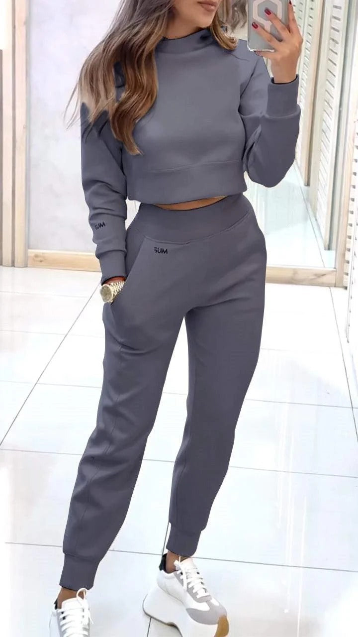 Urban Chill Cropped Tracksuit Set