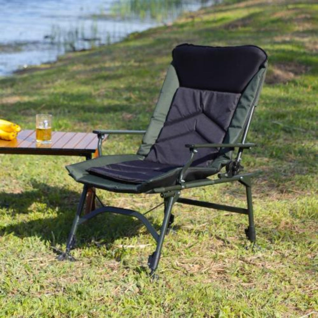 Adjustable Reclining Camping Lounge Chair with Removable Footrest