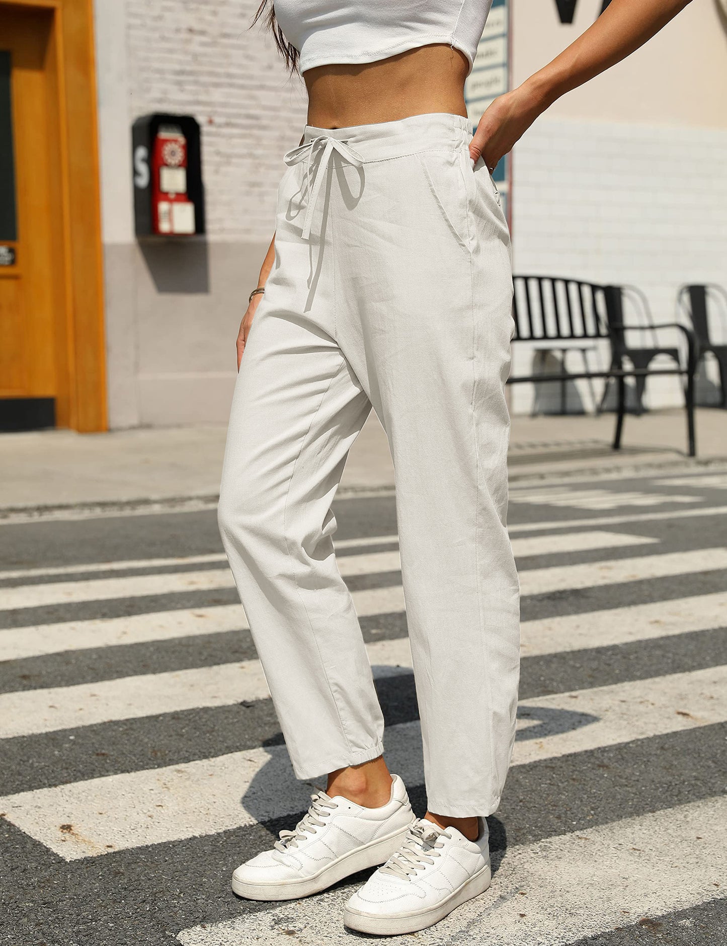 LuxeEase Linen Tapered Pants