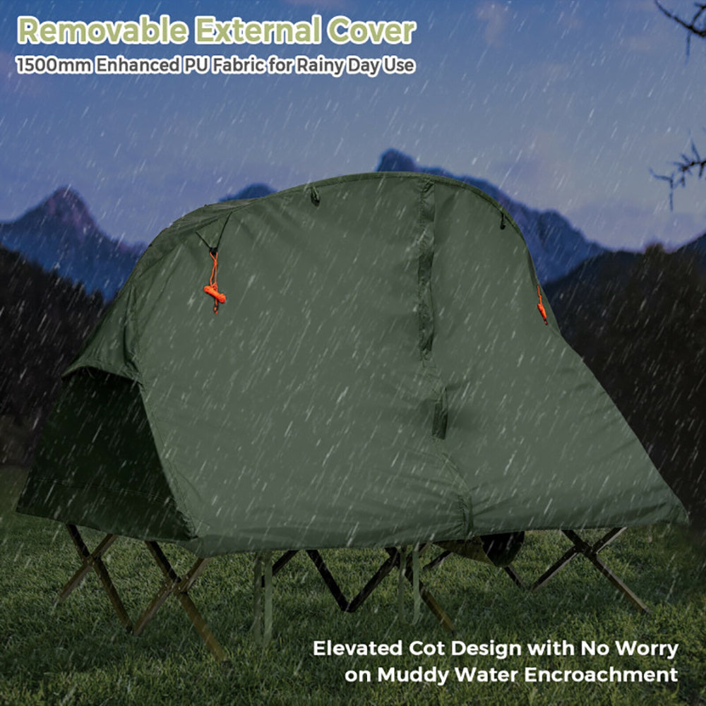 2-Person Elevated Camping Tent with Roller Carry Bag