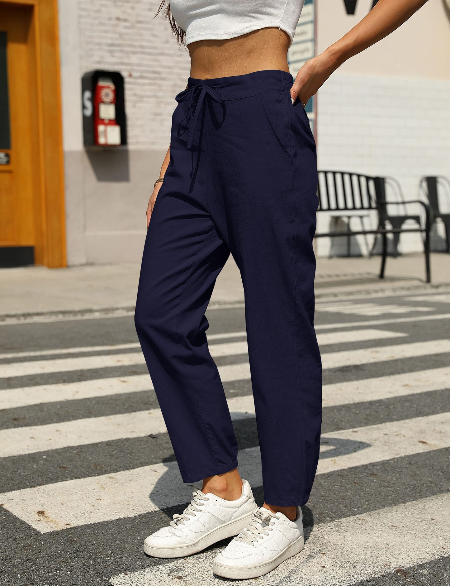 LuxeEase Linen Tapered Pants