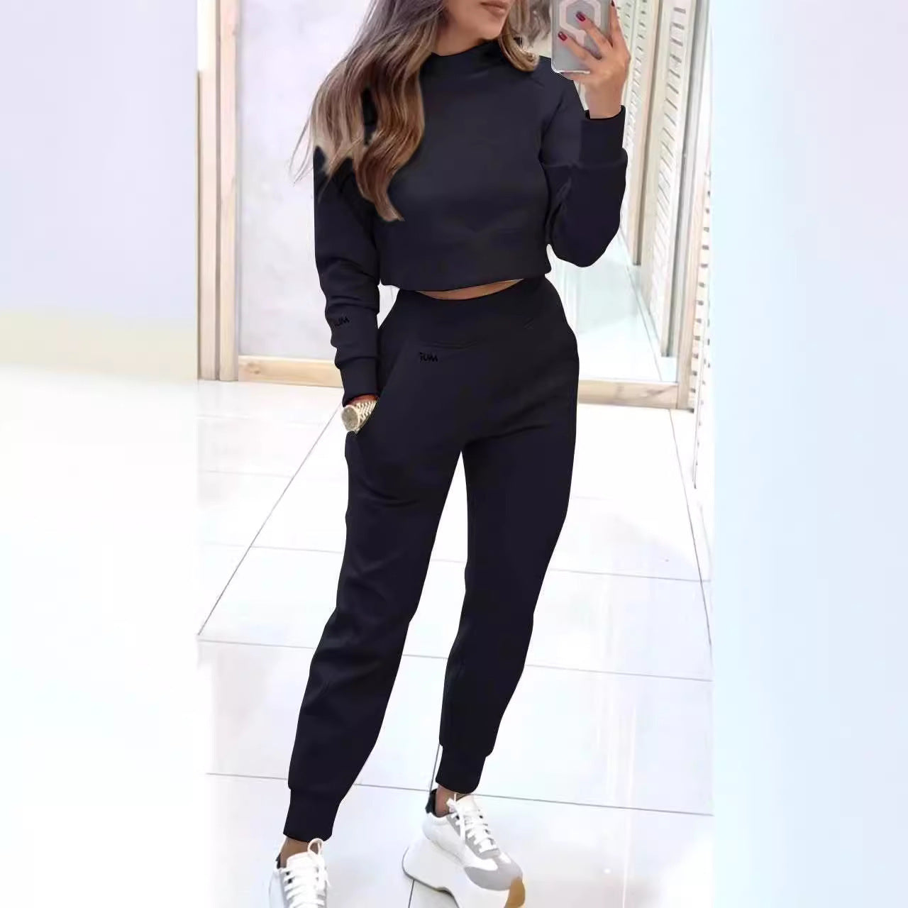 Urban Chill Cropped Tracksuit Set