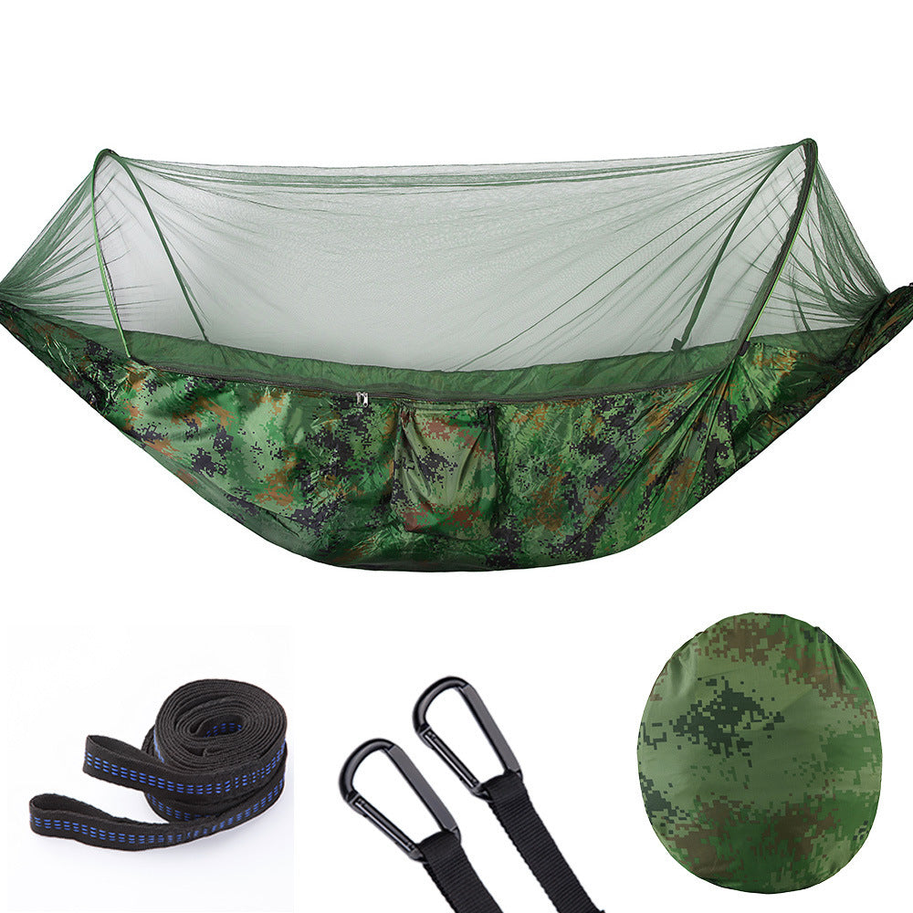 TrailNest™ Pop-Up Hammock with Mosquito Net – Ultra-Light Camping Swing for 2
