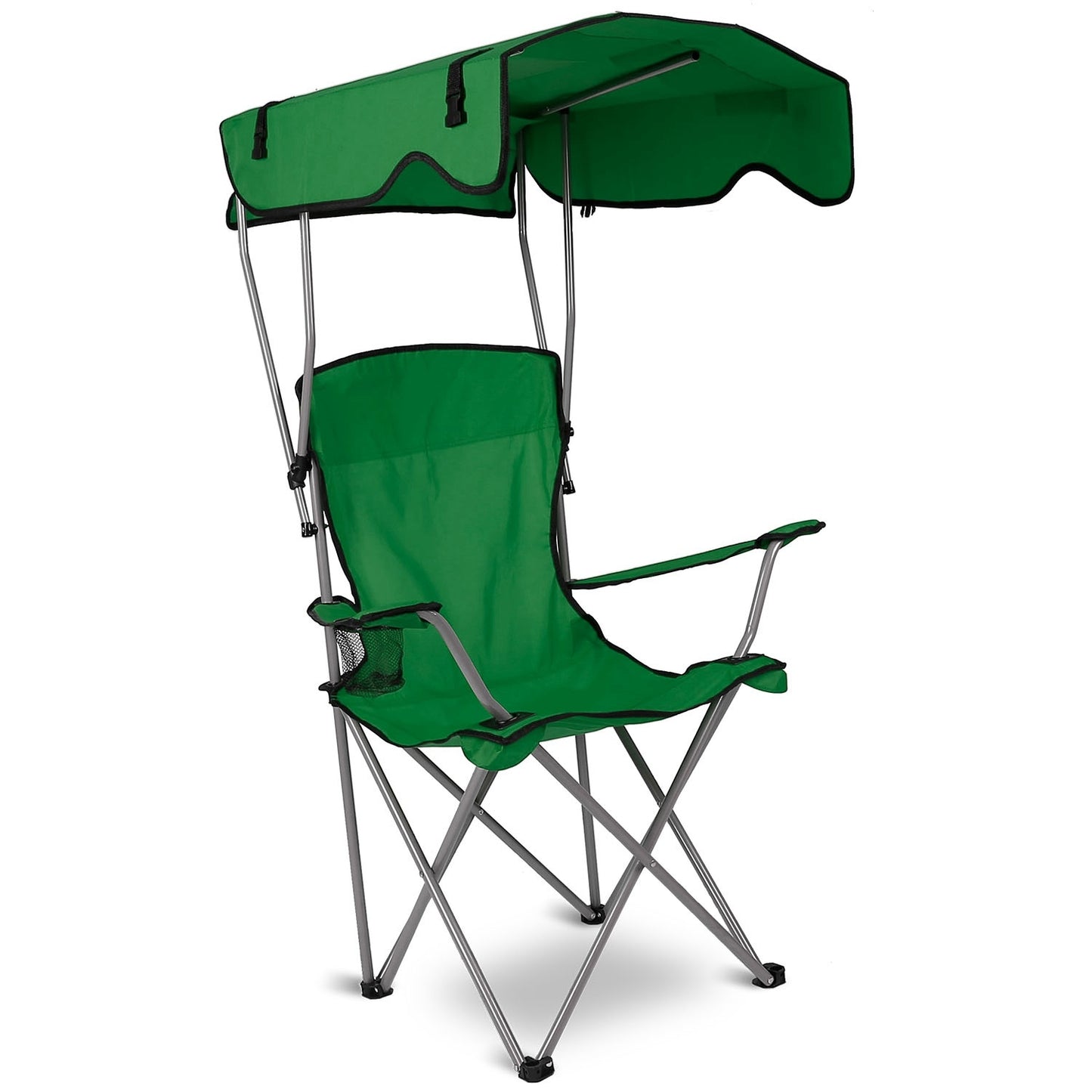 Folding Camping Chair with Canopy and Cup Holder - 330 lb Max Load