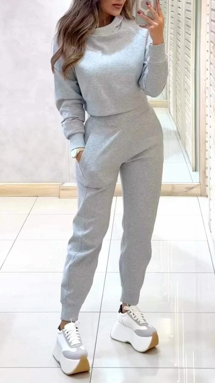 Urban Chill Cropped Tracksuit Set