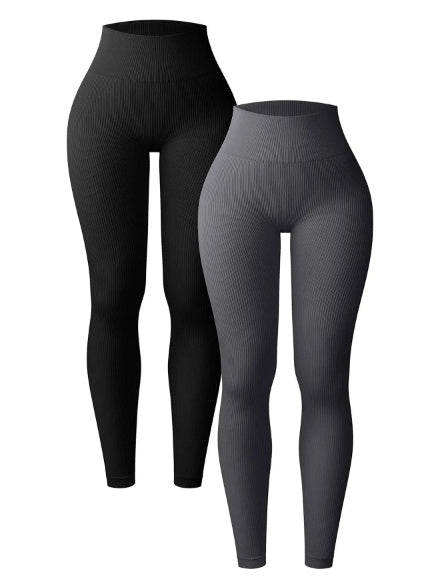 black gray high waisted seamless yoga pants