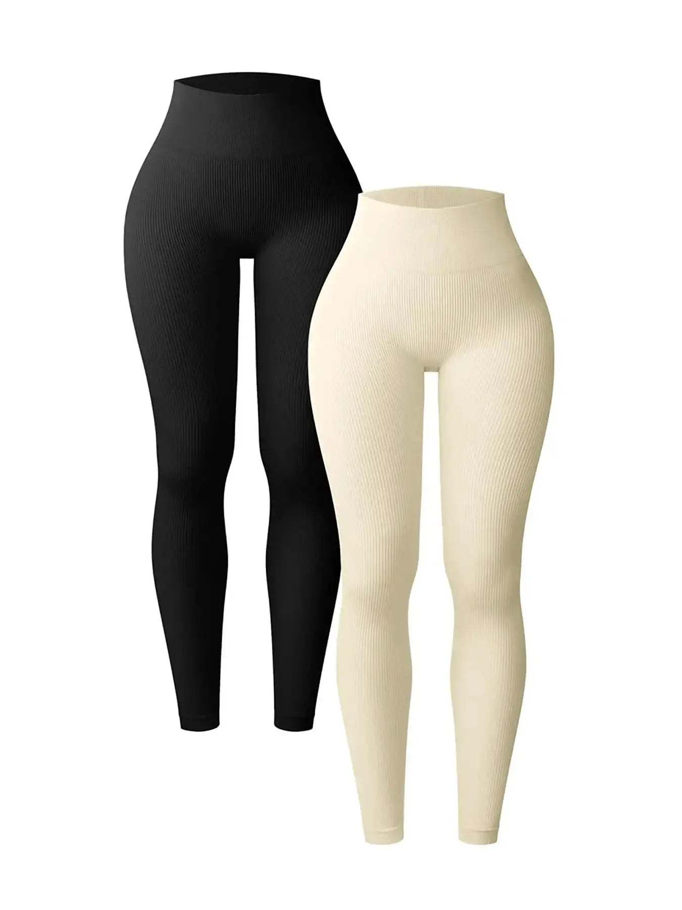 black white high waisted seamless yoga pants