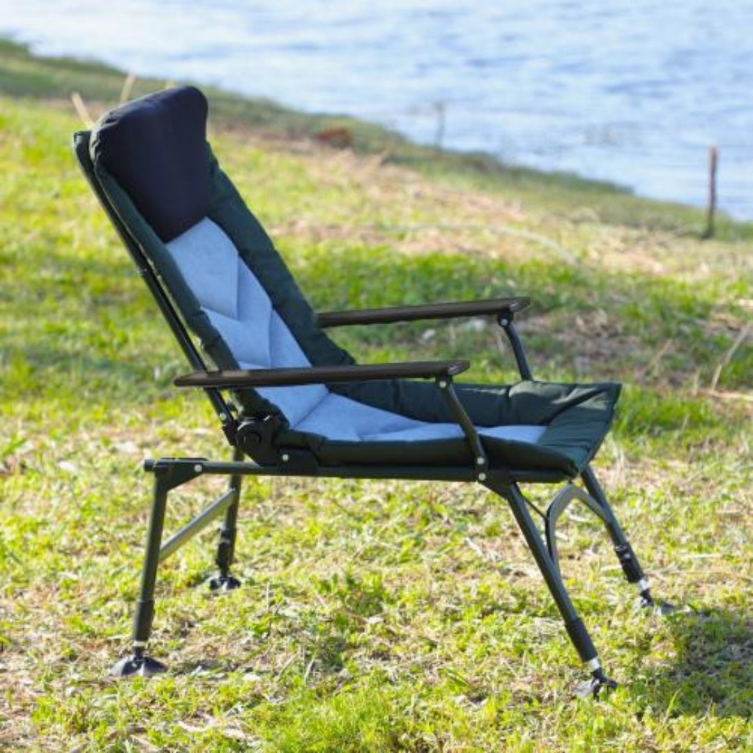 Adjustable Reclining Camping Lounge Chair with Removable Footrest
