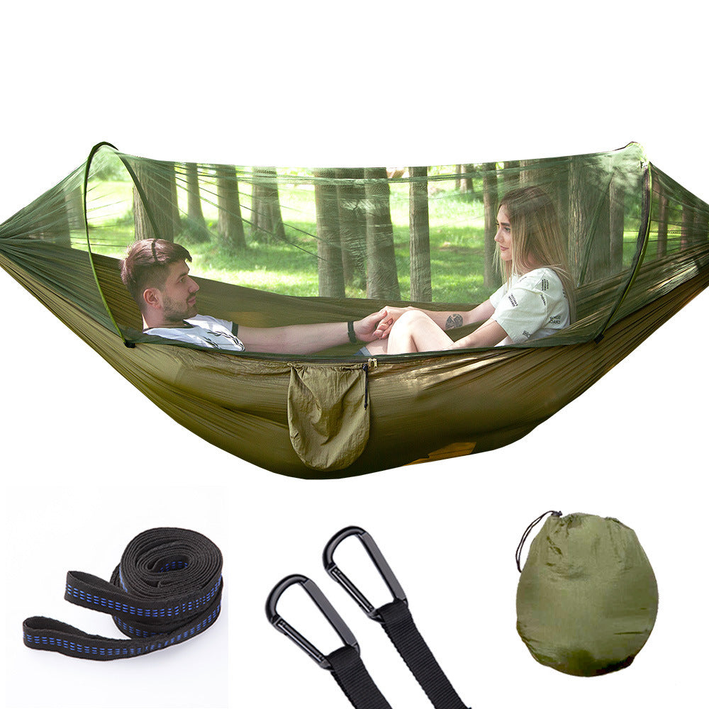 TrailNest™ Pop-Up Hammock with Mosquito Net – Ultra-Light Camping Swing for 2
